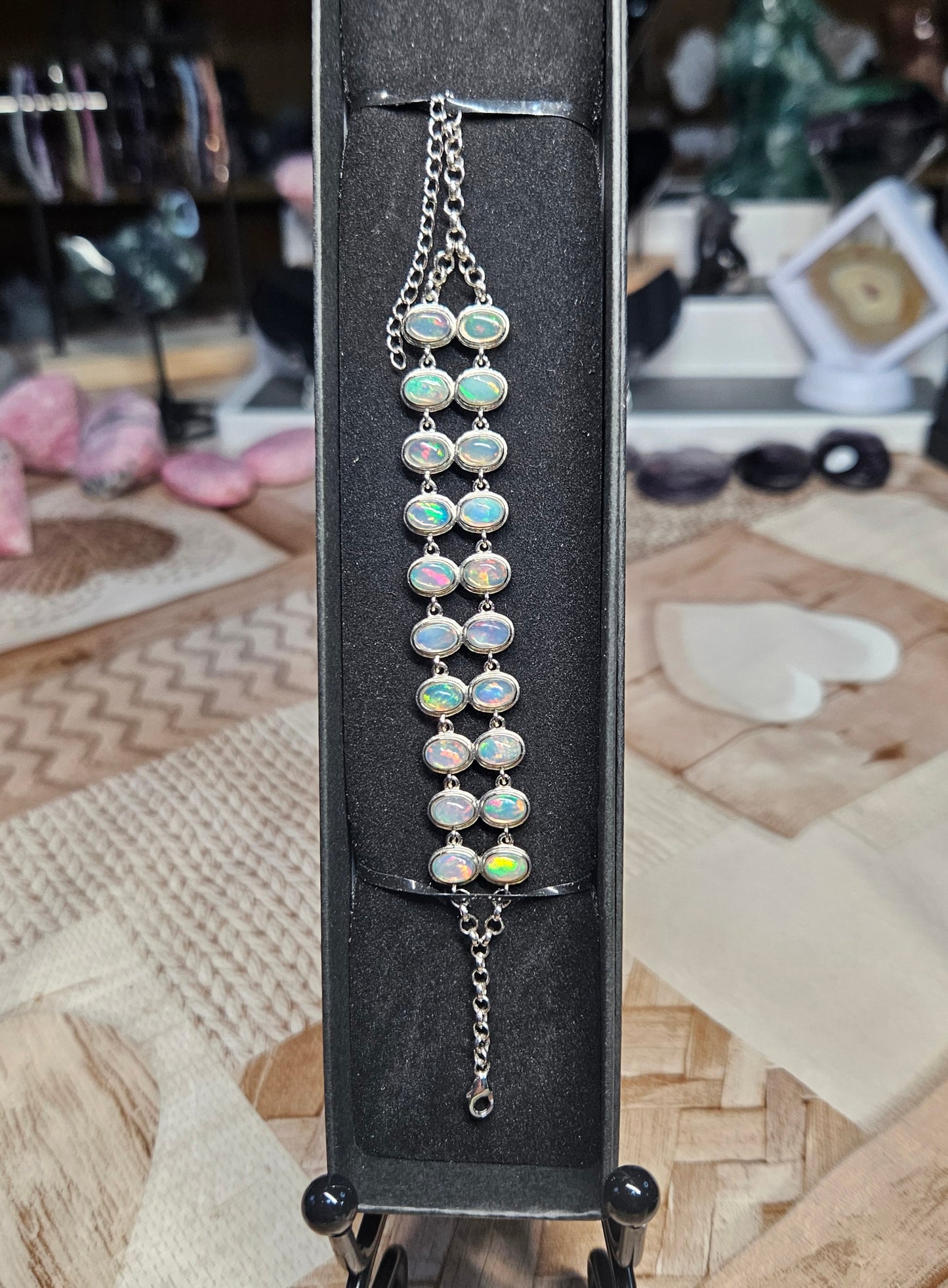 S925 adjustable opal bracelets