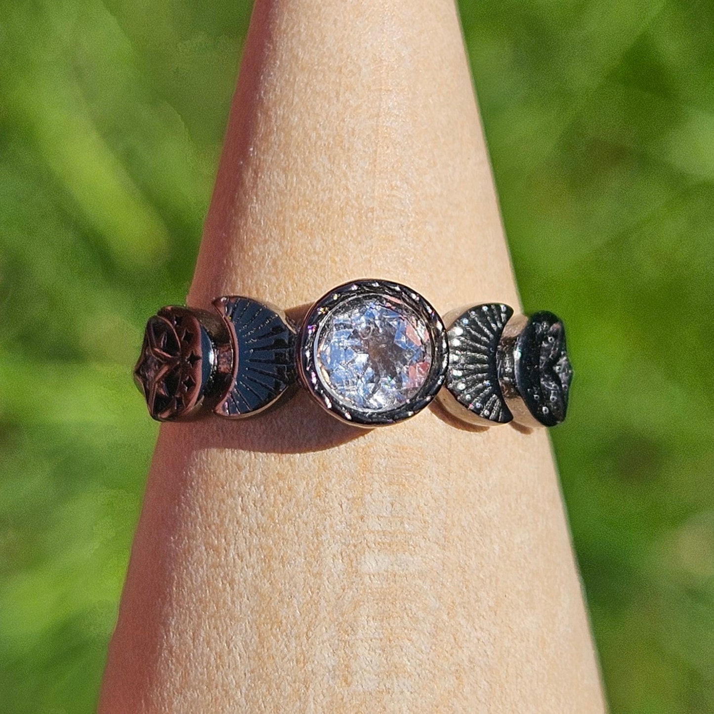 s925 adjustable Moonphase rings