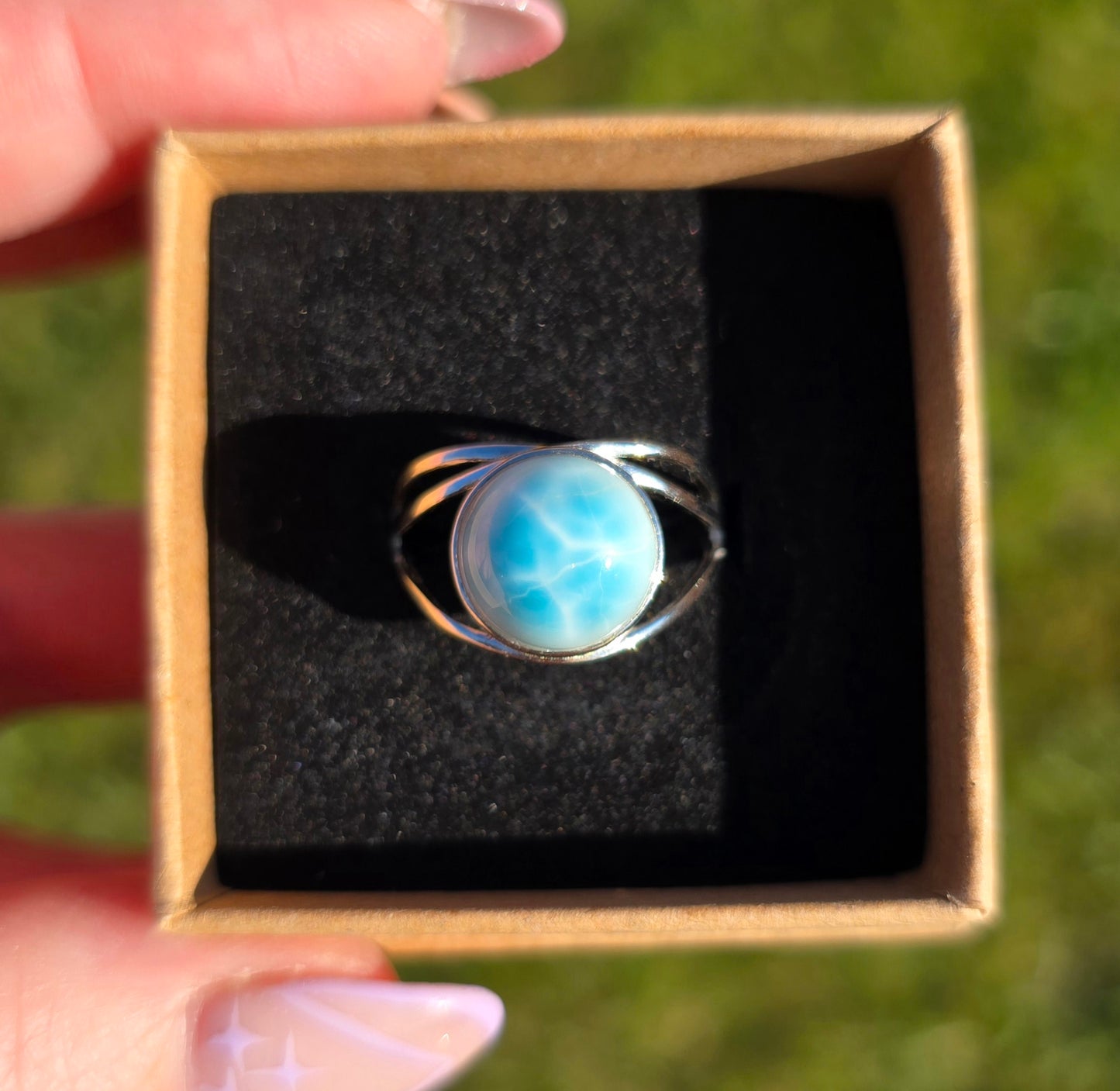 Larimar adjustable s925 rings