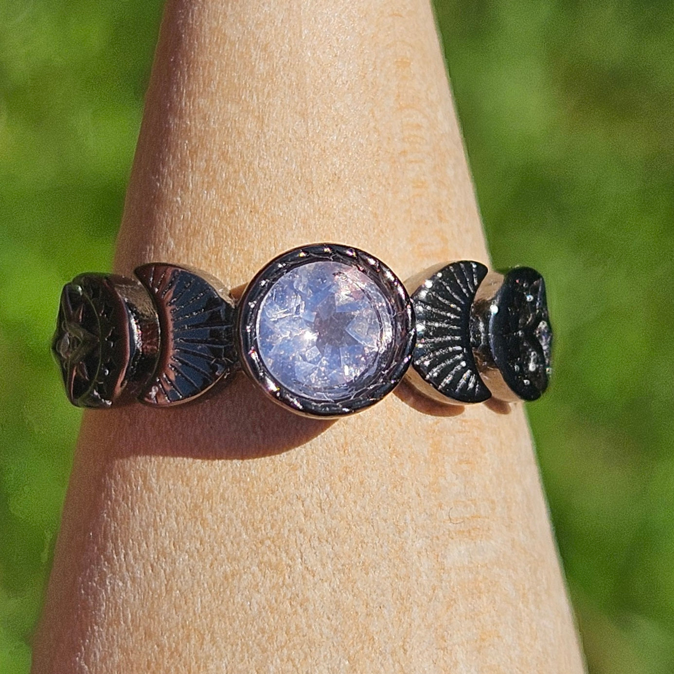 s925 adjustable Moonphase rings