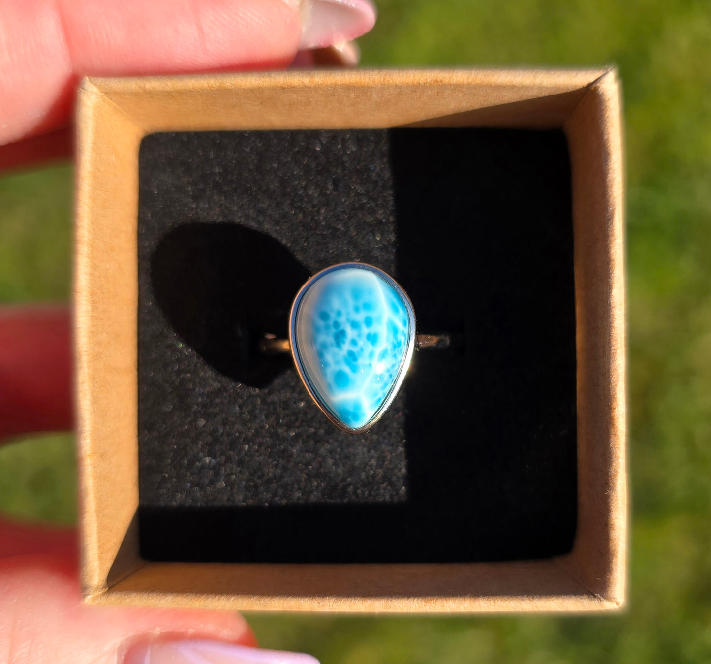 Larimar adjustable s925 rings