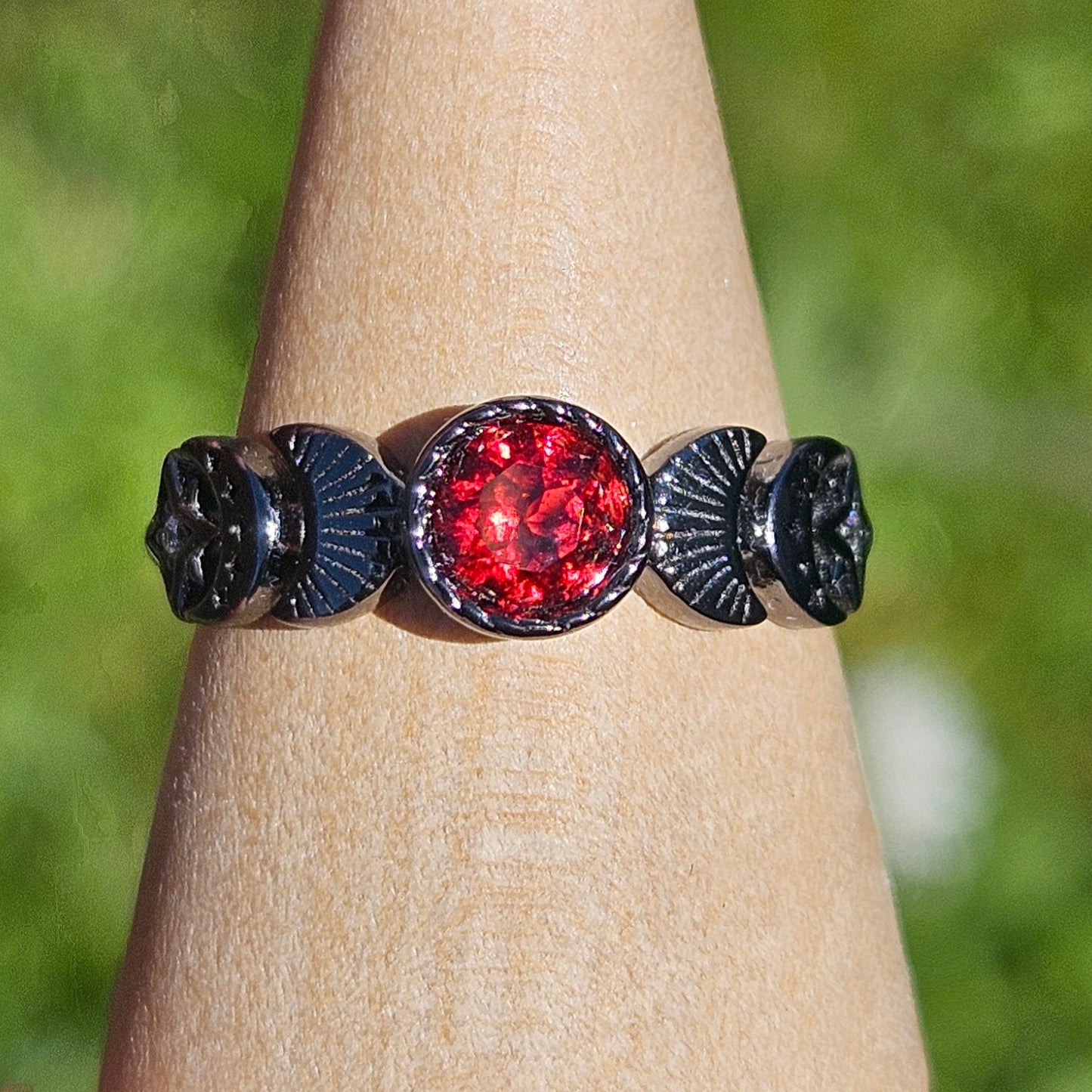 s925 adjustable Moonphase rings