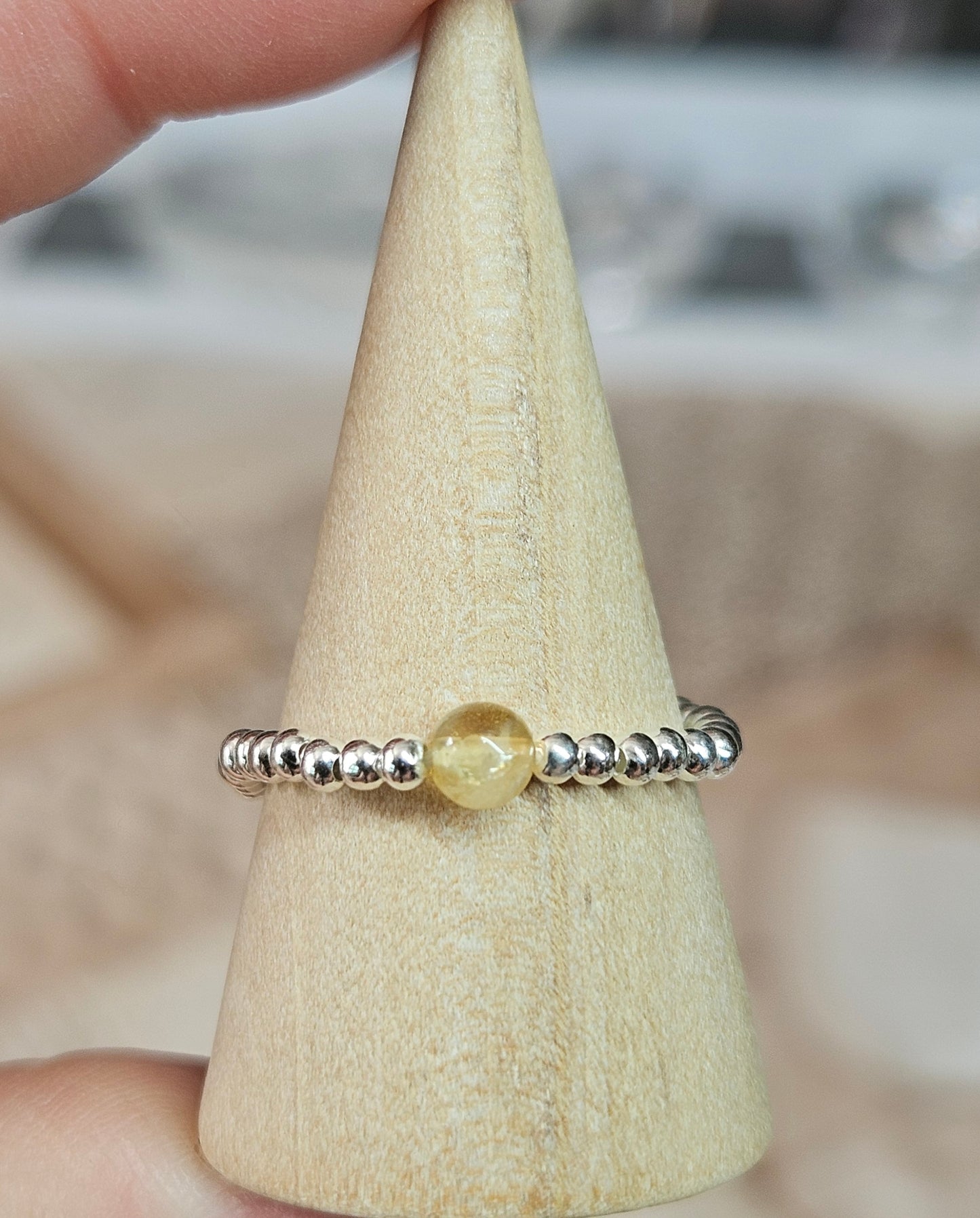 S925 Silver beaded rings