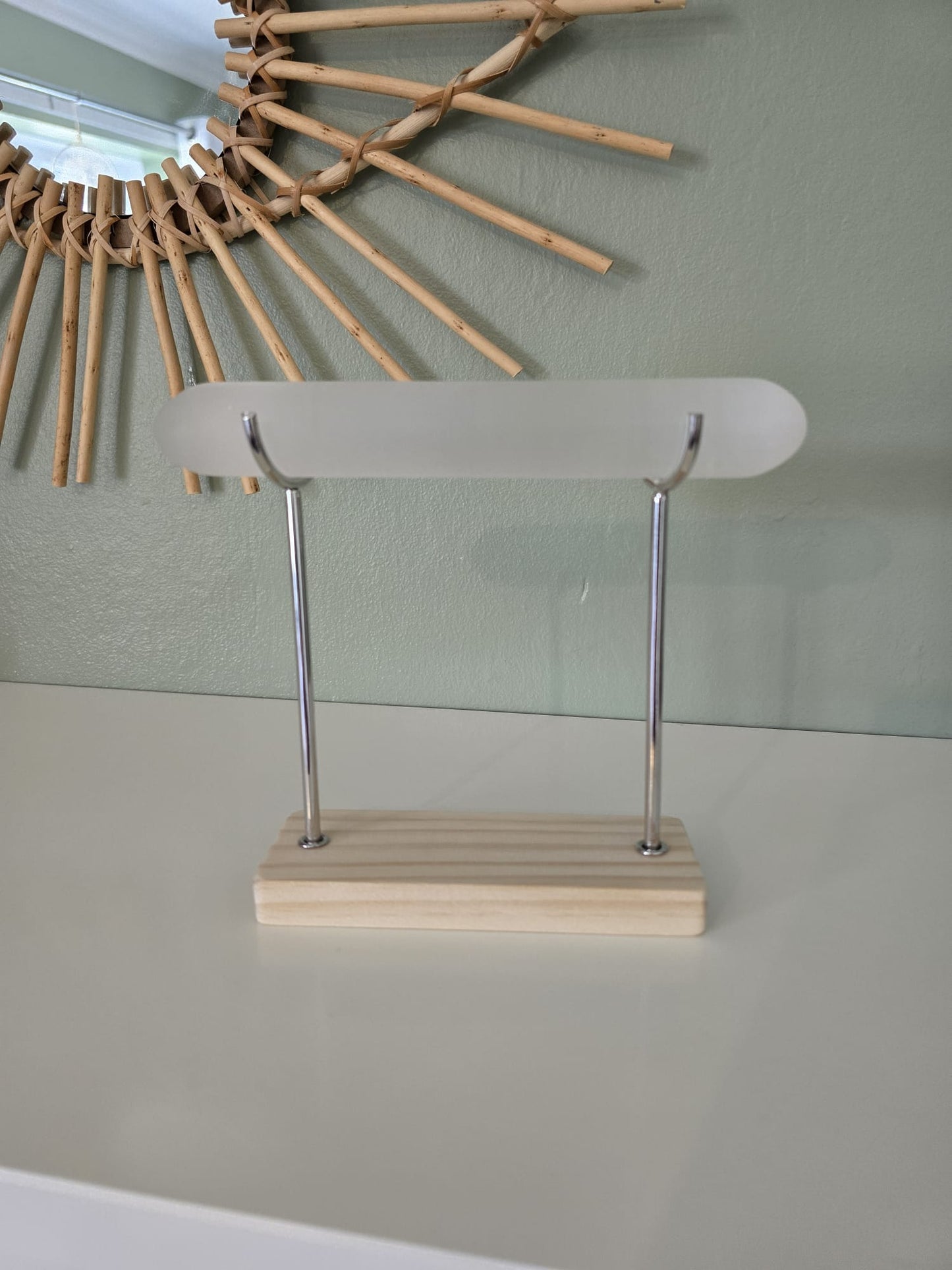 Selenite & Obsidian bracelet stands