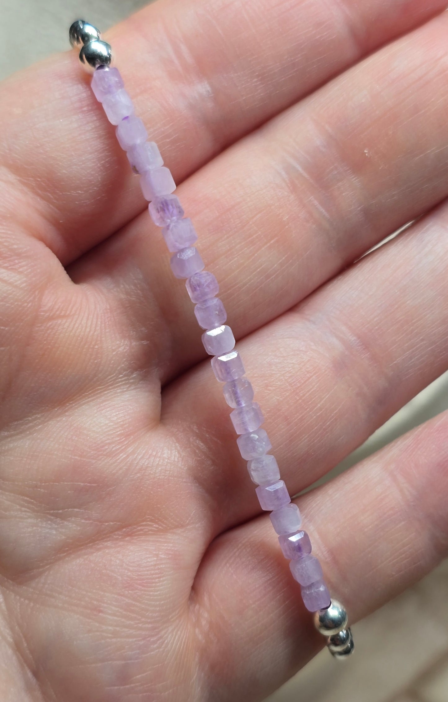 Chokers & bracelets - Faceted cubes 3-4mm bead S925