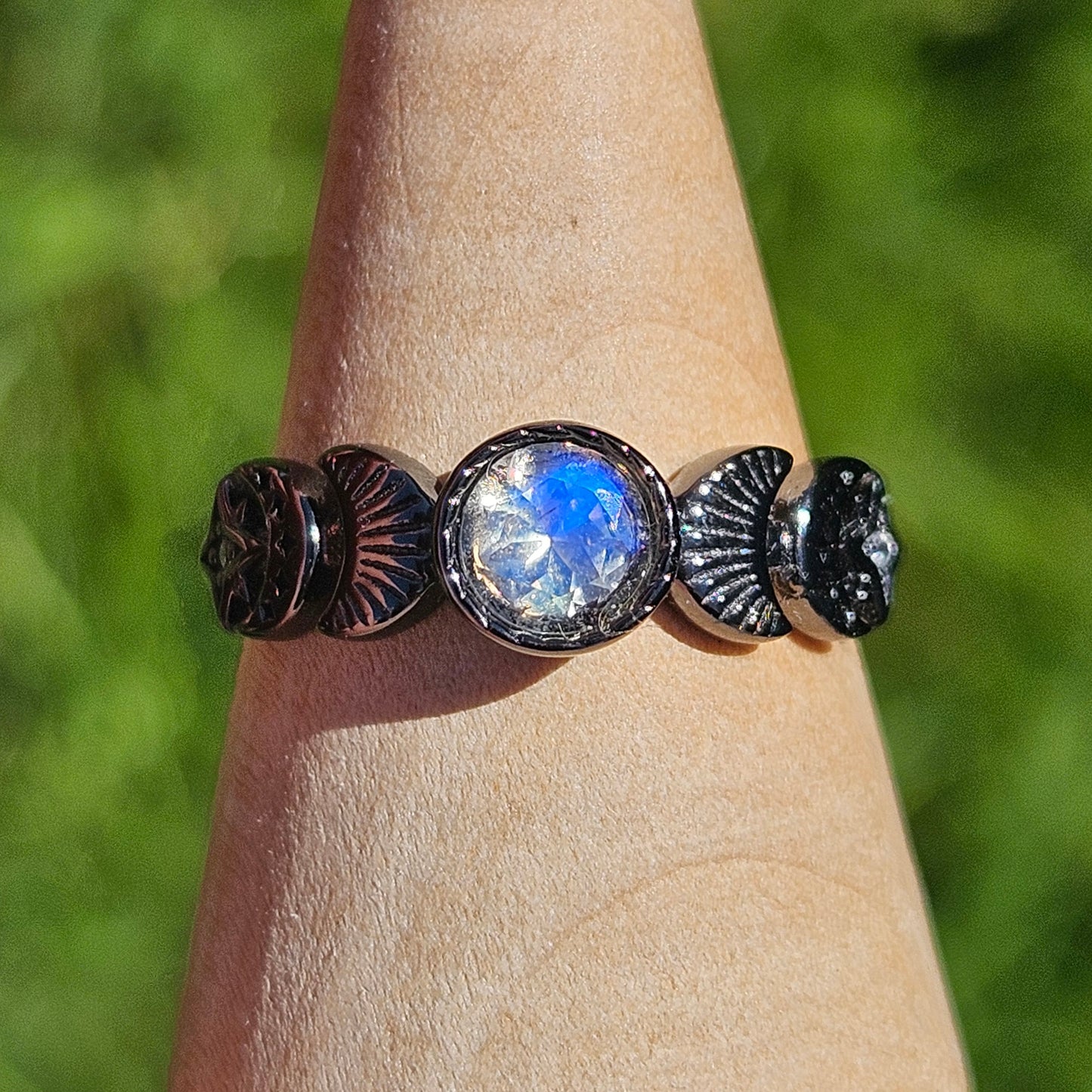 s925 adjustable Moonphase rings